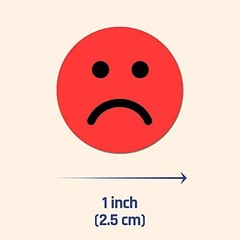 1200 Pieces – 1″ Happy/Sad Smile Face Behavior Emotion Stickers, Red/Yellow/Gree