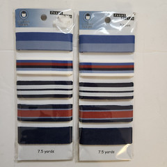 NEW Lot 2 Li’l Davis Design Jenni Bowlin Ribbon Red White Blue Stripe Set Sail-B