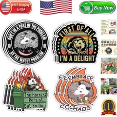 Whimsical 12-Piece Opossum Sticker Set – Durable & Waterproof for All Surfaces