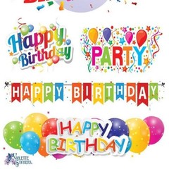 Violette Stickers – Happy Birthday – 1 Colorful Rainbow Sticker Sheet – Crafts