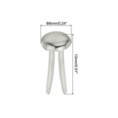 Brads for Paper Crafts, 150 Pcs Silver Metal Round Paper Fasteners, 13 mm
