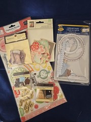 Chipboard Accents & Glitter Shapes Lot Of 6