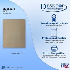 100 Thick Kraft Chipboard (30pt) – 8 1/2″ x 11″ – Perfect for Scrapbooking, C…