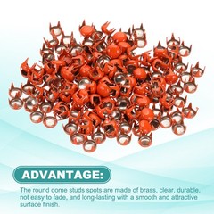 5mm Metal Studs Spots 200Pcs Round Dome Claw Beads Nailhead, Orange