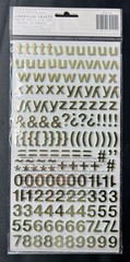American Crafts Thickers Gold Foam Letter Stickers Scrapbook Lowercase A-Z & 0-9