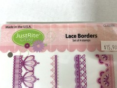 JustRite Rubber Cling Stamp Set LACE BORDERS – new