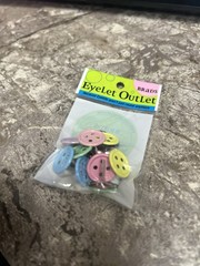 Eyelet Outlet Shape Brads 12/Pkg Button Brads Pastel Baby