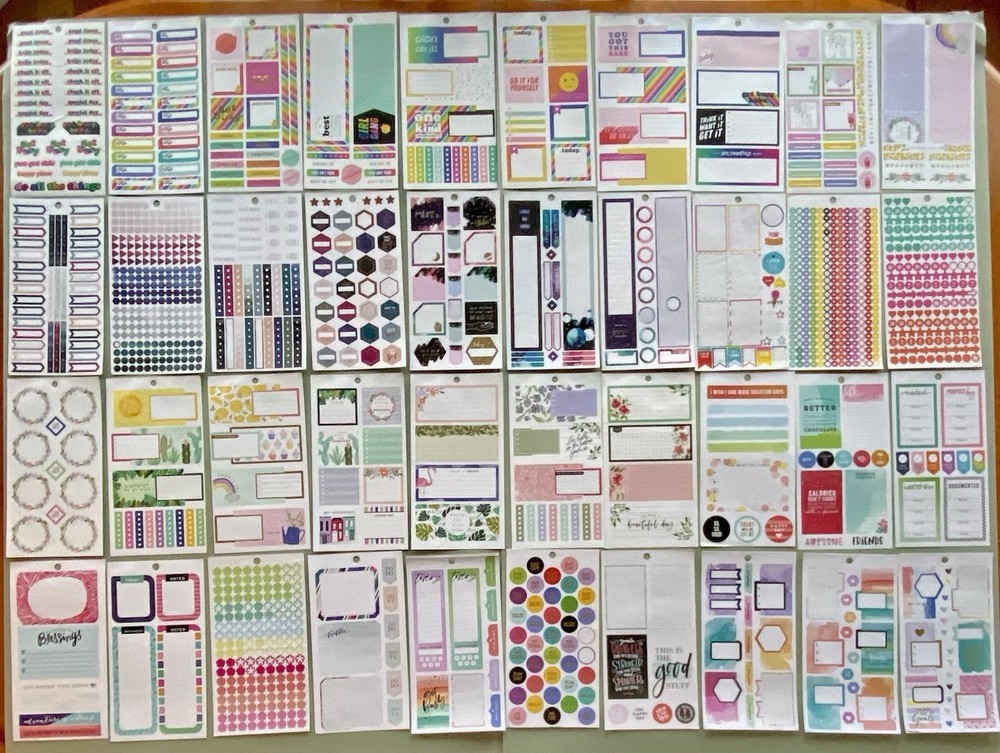 Lot Of 40 Sheets Happy Planner Complete & Incomplete! #1