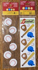 Lot Of 2 Recollections KIDS Baseball Title Ball Repeats Bat Mitt Helmet Stickers