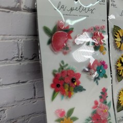 The Paper Studio Floral Sticker Bundle Sunflowers Poinsettias 6 Sheets New