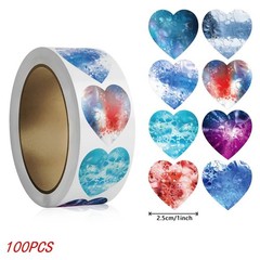 Red Heart Valentine Stickers – 1 Inch Self-Adhesive Love Labels for Gifts ETC