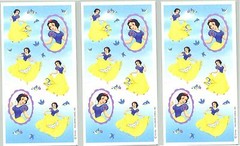 Snow White Disney PRINCESS Blue Birds 3 Sheets Scrapbook Stickers