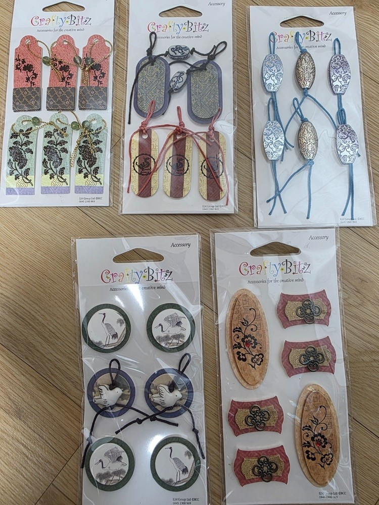 Vintage Scrapbook Embellishment Set Asian Oriental Junk Journal Craft Decoration