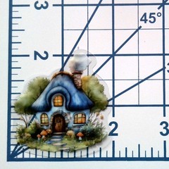 Mushroom Fairy Tale House Clear Vinyl Decal Sticker Water Resistant Laptop Gift