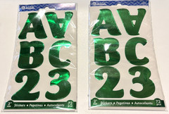 Alphabet & Number 2″ Metallic Green Color, A to Z – 0 to 9 Made of Premium Paper