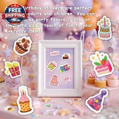 300PCS Happy Birthday Stickers, Birthday Stickers for Kids and Adults, Birthday
