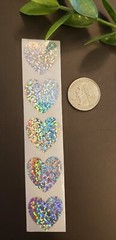 30 HEART STICKERS/HOLOGRAPHIC HEART STICKERS/SPARKLE HEART STICKERS