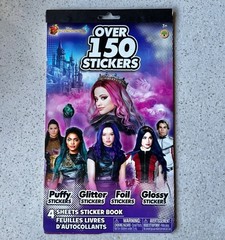Disney Descendants 3 Sticker Book Kids 4 Sheets Of Puffy Glitter Foil & Glossy