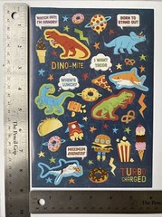 Dinosaurs Sharks Fast Food Tacos Chips Donut Hangry Stars Stickers Single Sheet