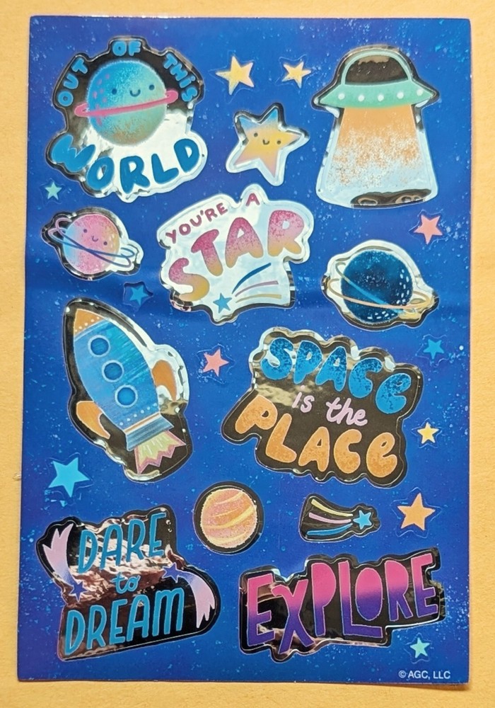Space Exploration Scrapbooking Sticker Single Sheet