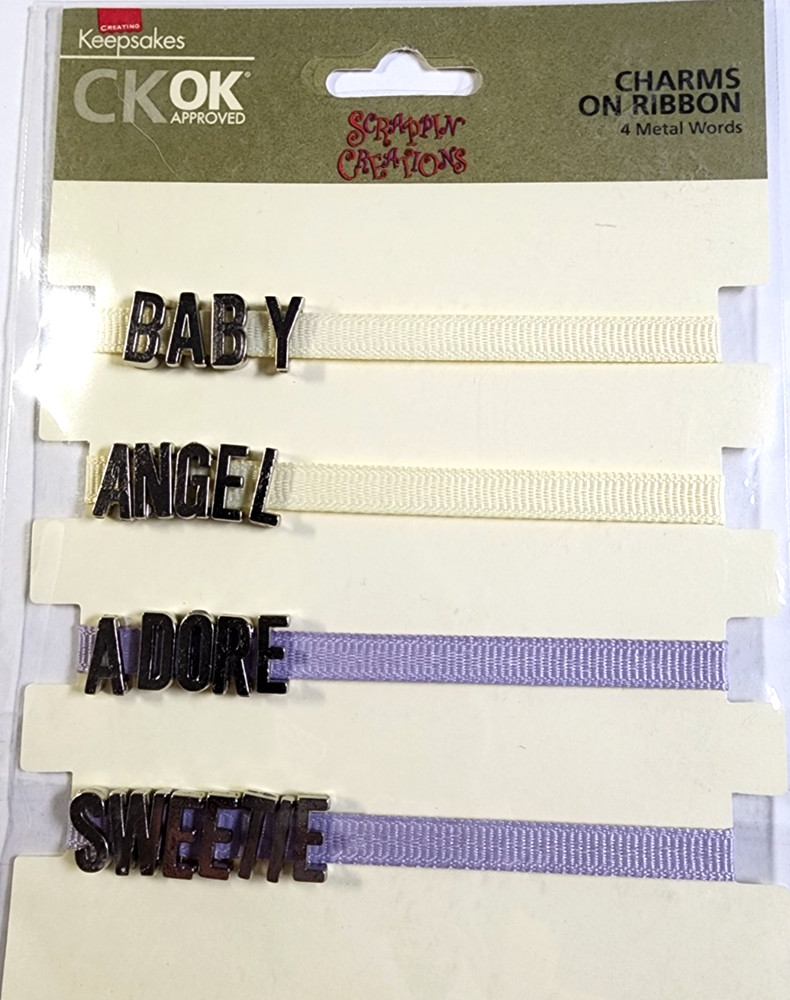 Moveable Baby Angel Metal Charms Ribbons Creating Keepsakes Scrapbook DIY RARE
