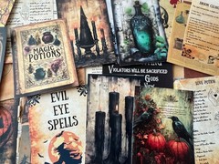 #731 -125+pcs WITCH W/ BROOM PEN SCRAP JUNK JOURNAL KIT REAL EPHEMERA – JOURNAL