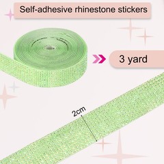 Self Adhesive Rhinestone Strips 3 Yards 0.8 Inch for Craft,Yellow AB