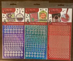 NOS Dazzles Stickers Lot 16 Jewel Glitter Older Scrapbooking Supplies
