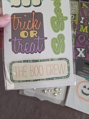 Studio G Halloween Scrapbook Kit Lot 6PC Chipboard Stickers Gems Pumpkin