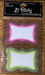 RARE La Petites Green Pink Ornate Frame Label Tags Journal 3D Scrapbook Stickers