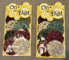 NIP Lot of 2-8/Pack ON THE DOT Fabric Yo-Yos 3″ Diameter Scrapbook/Sewing/Decor