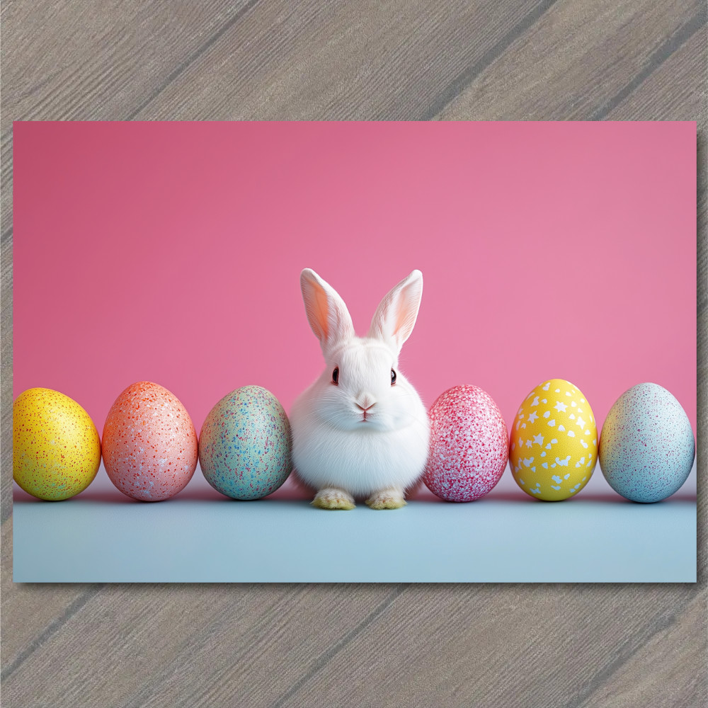 STICKER Baby Bunny Pastel Easter Eggs Minimalist Cute Whimsical Spring Rabbit