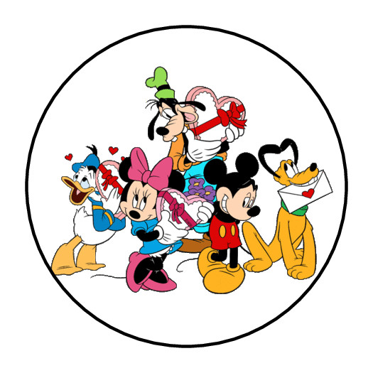 30 MICKEY MOUSE AND PALS VALENTINES DAY STICKERS ENVELOPE SEALS 1.5″ CUSTOM