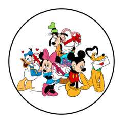 30 MICKEY MOUSE AND PALS VALENTINES DAY STICKERS ENVELOPE SEALS 1.5″ CUSTOM