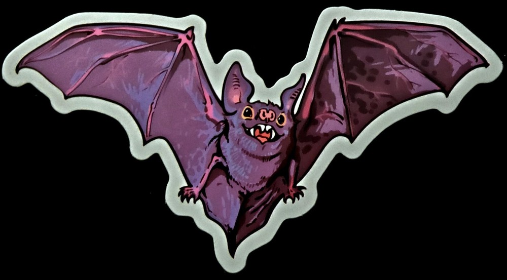 HALLOWEEN STICKER «VAMPIRE BAT» 2 3/4 X 2″ GLOSSY