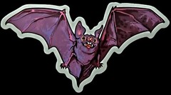 HALLOWEEN STICKER «VAMPIRE BAT» 2 3/4 X 2″ GLOSSY