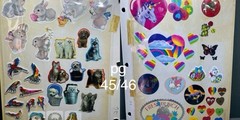1 Full Binder Page front/back Vintage 80s 90s Stickers Puff Scratch n Sniff Good