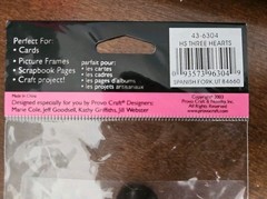Provo Craft Stand-outs HS THREE HEARTS embellished stickers, Heart stickers