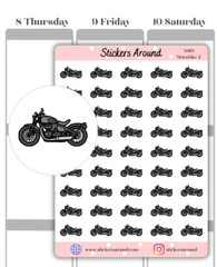 Motorbike Icon Planner Stickers #2, Motorcycle Sticker, Calendar & Journal