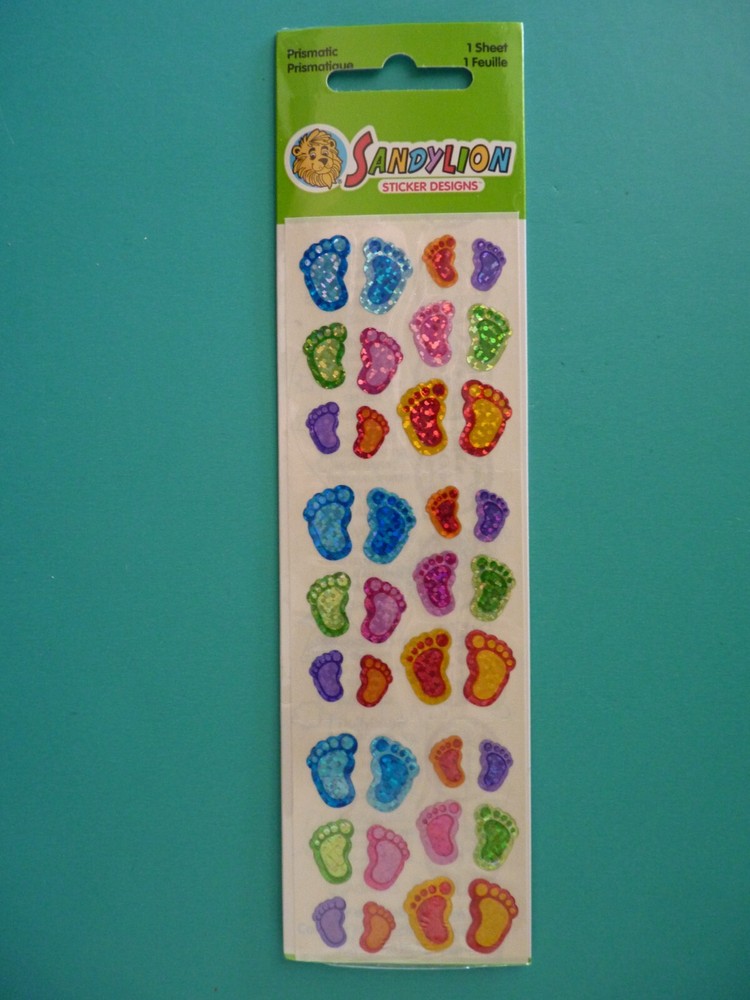 Sandylion Prismatic Stickers FOOTPRINTS Sealed Pkg (1) Sheet