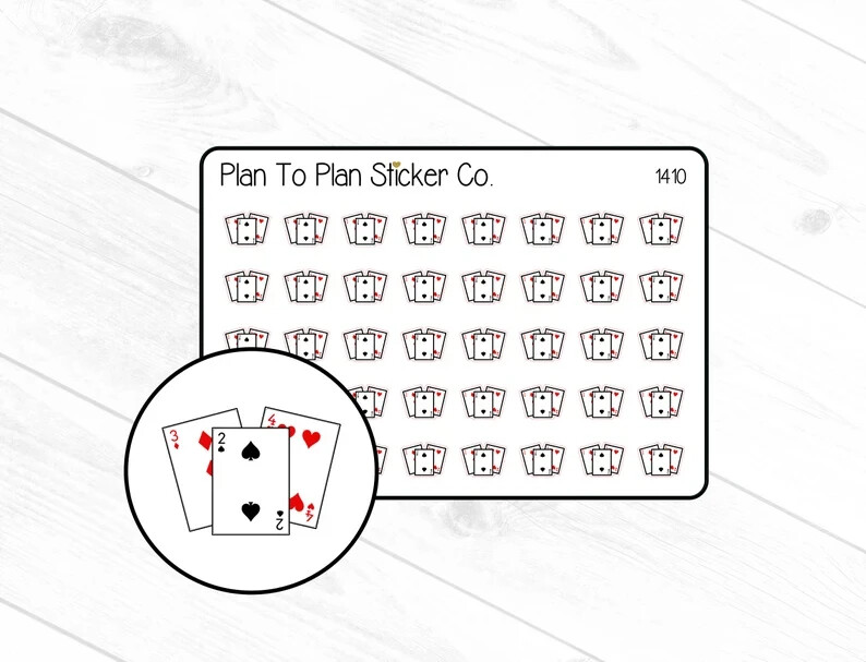 1410~~Playing Cards Poker/Game Night Planner Stickers.