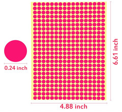 JANYUN 6528 Pieces Colored Dot Stickers, 1/4″ Small Color Labels Coding Circle R