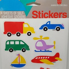 Vintage American Greetings TOY VEHICLES Stickers 4 Sheets NIP w/ Test Rating