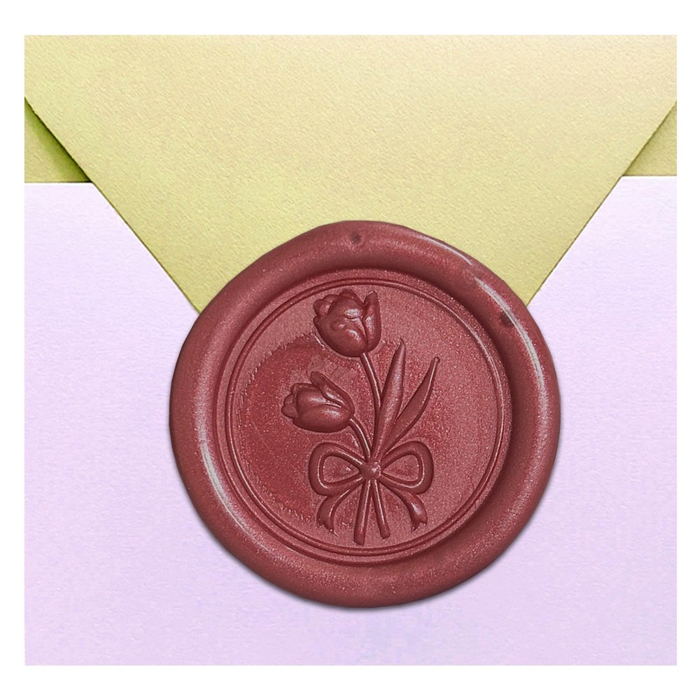 50 Pcs Red Wax Seal Stickers – Tulip Wedding Invitation Envelope Bow Seal Sti…