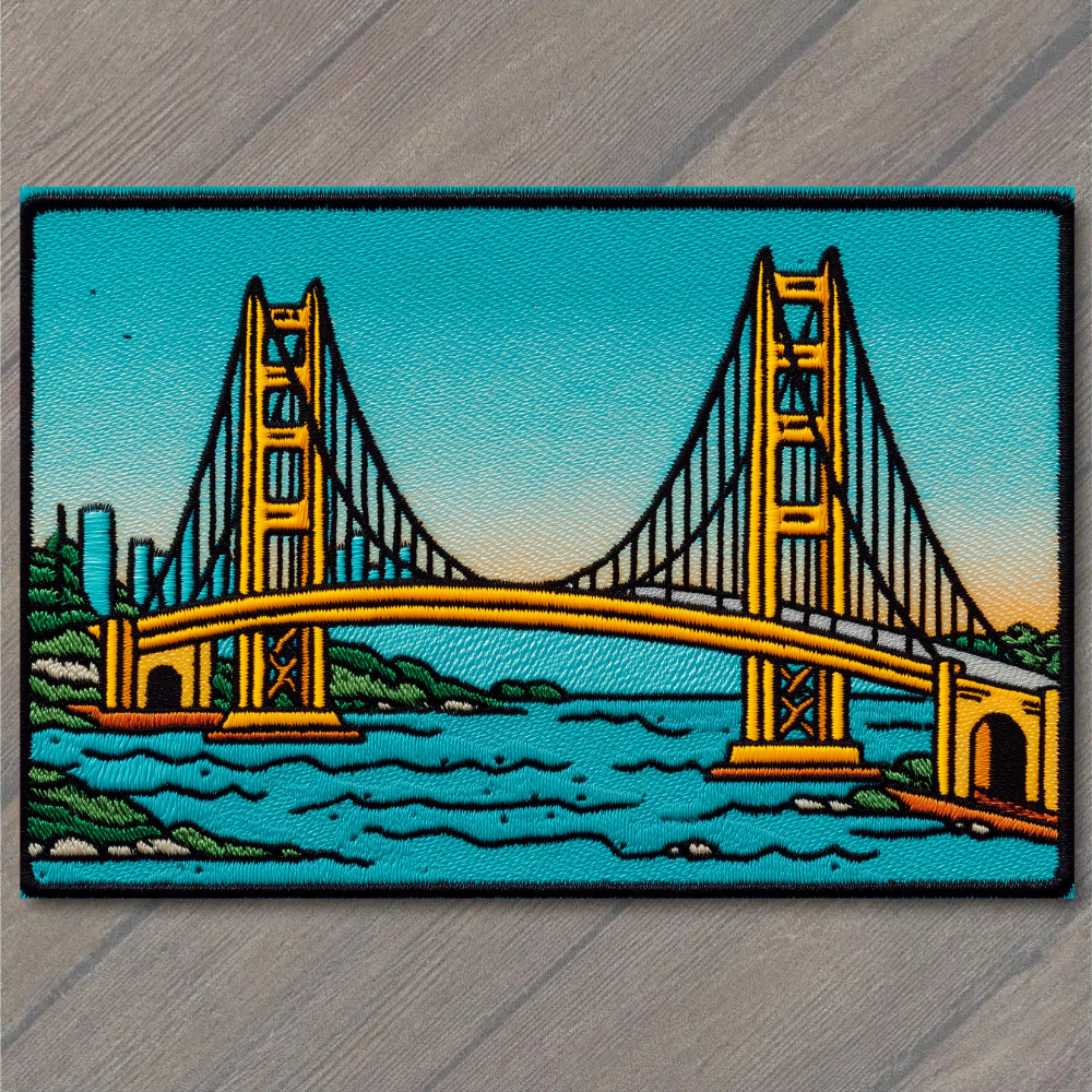 STICKER PATCH San Francisco Golden Gate Bridge Embroidered Blue Sky California