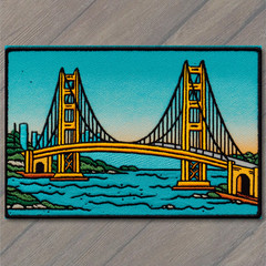 STICKER PATCH San Francisco Golden Gate Bridge Embroidered Blue Sky California