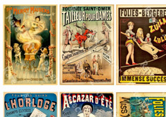 French Advertising Poster Stickers, Altered Arts, 3.75″ Tall Each, REPRODUCTIONS