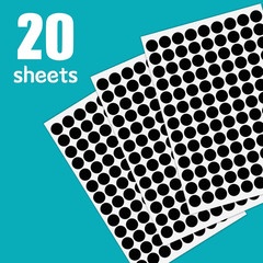 2340 PCS Black Dot Stickers 1/2″ Round Circle Yard Garage Sale Price Stickers Co