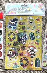 4 Pkgs Christmas Stickers, American Greetings, Scentos Metallic