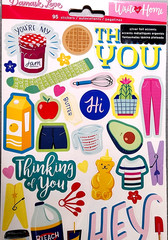 American Crafts Cozy At Home Chores Stickers 95 pcs 2 Sheets 12″ Kitchen Laundry